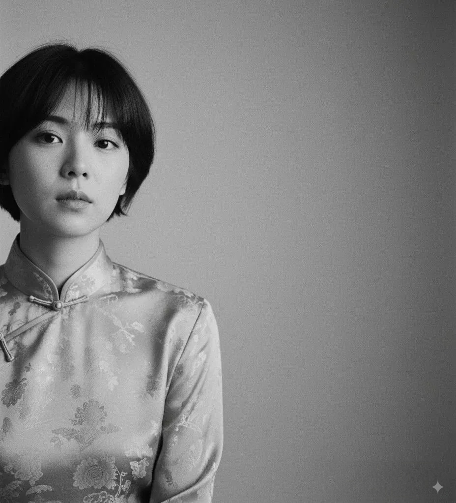 AI portrait in vintage qipao style generated by NanoBanana
